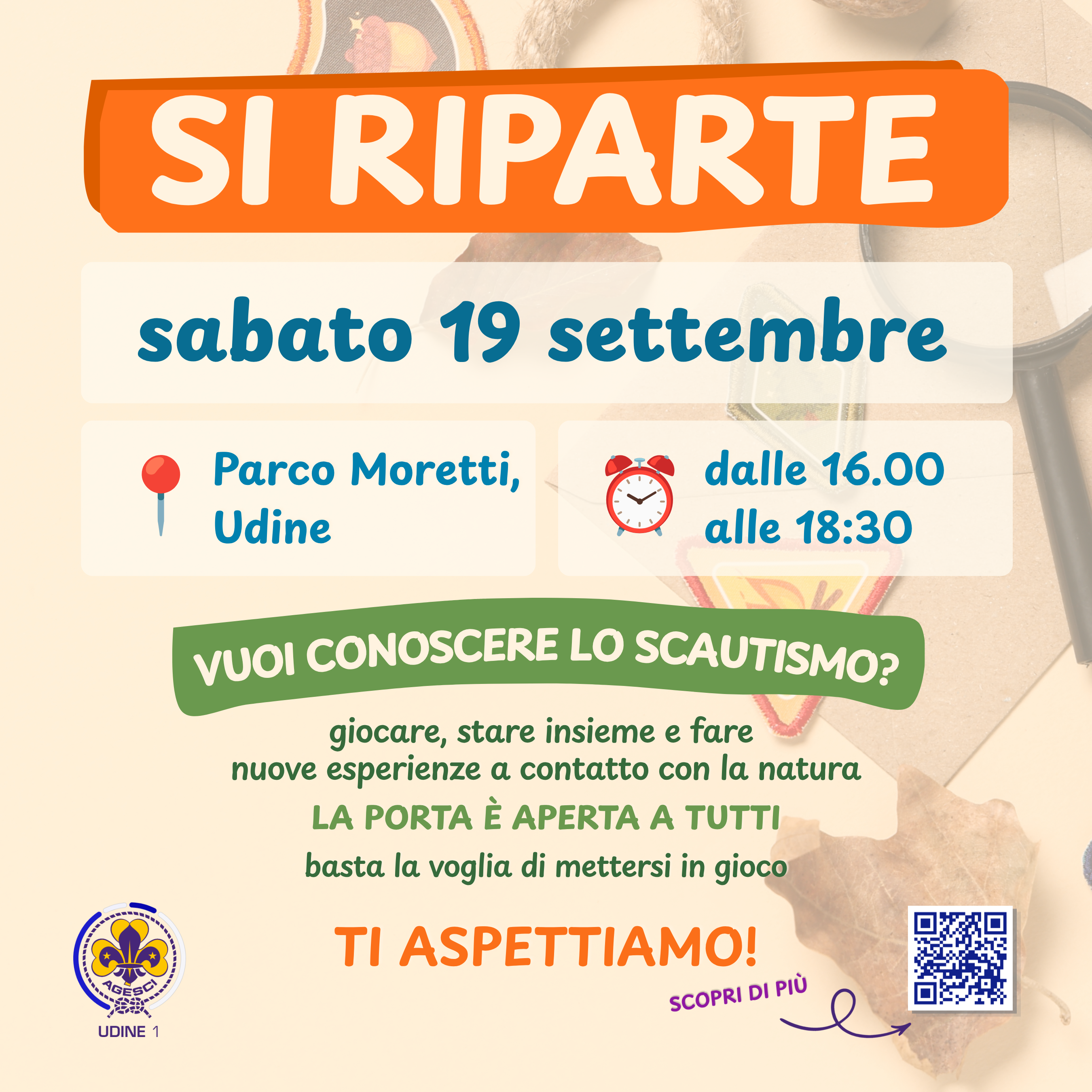 Volantino Si Riparte! Sabato 19 settembre al Parco Moretti, Udine dalle 16:00 alle 18:30